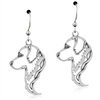 Sterling Silver Golden Retriever Head Earrings