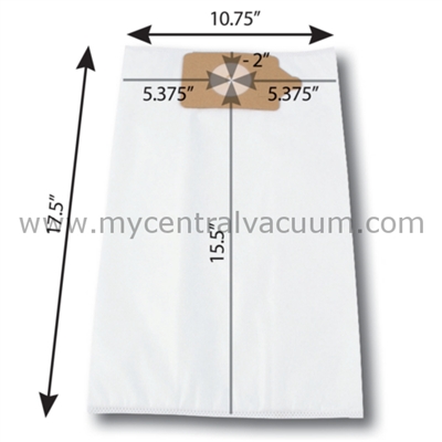 Bags for Numatic Central Vacuums. 3-Layer HEPA 11. 2-Pack.