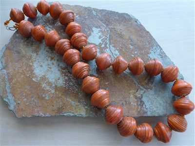 Orange Akanhare Bead Necklace - Uganda