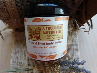 Natural Shea Body Butter Lavendar Coriander 6 oz., United States