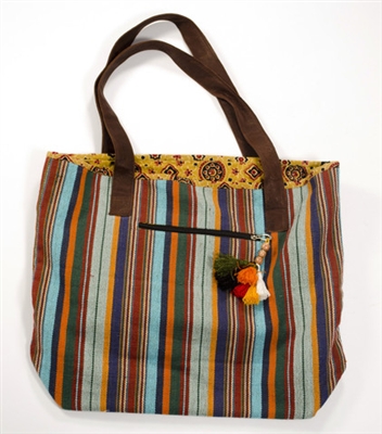 Bohemian Striped Traveler Bag - India