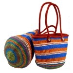 Multi-colored Kiondo Recycled PlasticTote Bag