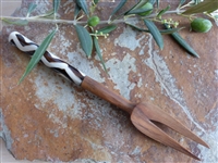 Olive Wood Fork with Batik Handle - 7"