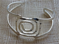 Silver Hammered Square Cuff Bracelet