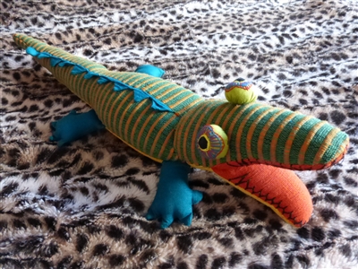 Multi-colored Stuffed Crocodile