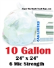 10 Gallon Trash Bags 10 Gal Garbage Bags Can Liners - 24" x 24" 6 Micron CLEAR 1000ct