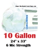 10 Gallon Trash Bags 10 Gal Garbage Bags Can Liners - 24" x 33" 6 Micron CLEAR 1000ct