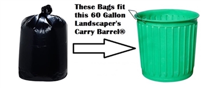 56-60 Gallon Landscapers Trash Bags Garbage Bags Can Liners Carry Barrel Bags - 43" x 47" - 2-MIL - BLACK 100ct