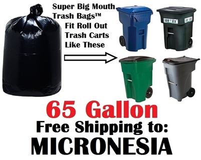 the Federated States of MICRONESIA 65 Gallon Trash Bags Super Big Mouth Trash Bags 65 GAL Garbage Bags