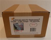 CLEAR 95 Gallon Trash Cart Bags 10 Pack