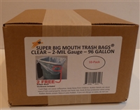 Clear 96 Gallon Trash Bags 10 Pack