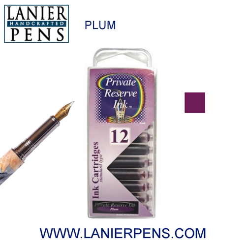 Private Reserve Plum 12 Pack Cartridge Fountain Pen Ink C08 - Lanier Pens