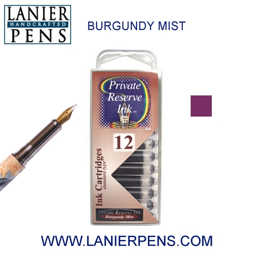 Private Reserve Burgundy Mist 12 Pack Cartridge Fountain Pen Ink C26 - Lanier Pens