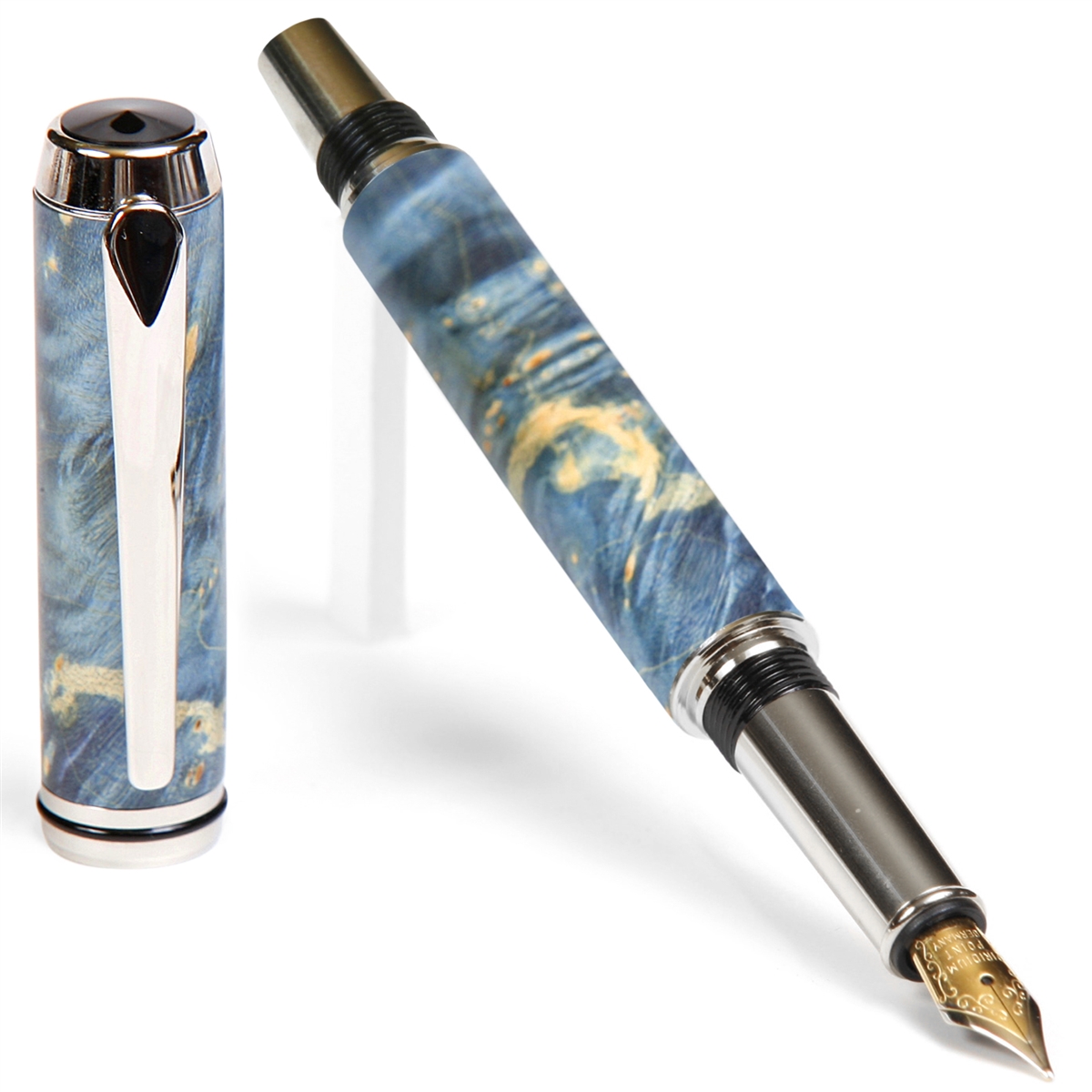 Baron Fountain Pen - Blue Maple Burl