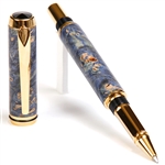 Baron Rollerball Pen - Blue Maple Burl