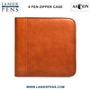 6 Pen Holder Tan Case/Pen Case Zippered Collectors by Lanier Pens, lanierpens, lanierpens.com, wndpens, WOOD N DREAMS, Pensbylanier