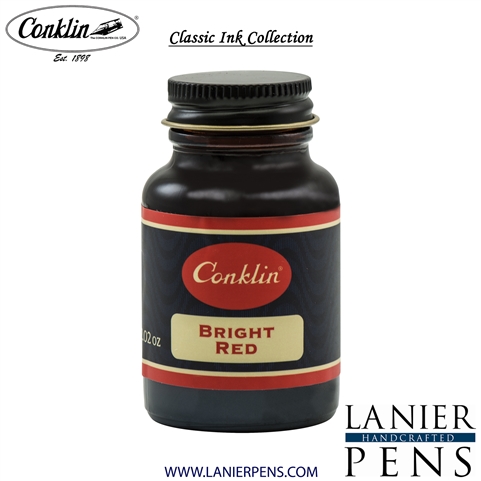 Conklin Bright Red Ink Bottle 60ml by Lanier Pens, lanierpens, lanierpens.com, wndpens, WOOD N DREAMS, Pensbylanier