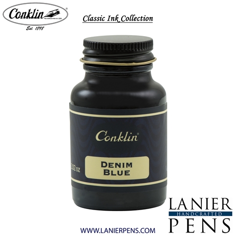 Conklin Denim Blue Ink Bottle 60ml by Lanier Pens, lanierpens, lanierpens.com, wndpens, WOOD N DREAMS, Pensbylanier