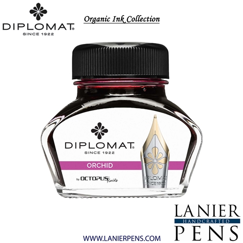 Diplomat Orchid Ink Bottle, 30ml by Lanier Pens, lanierpens, lanierpens.com, wndpens, WOOD N DREAMS, Pensbylanier