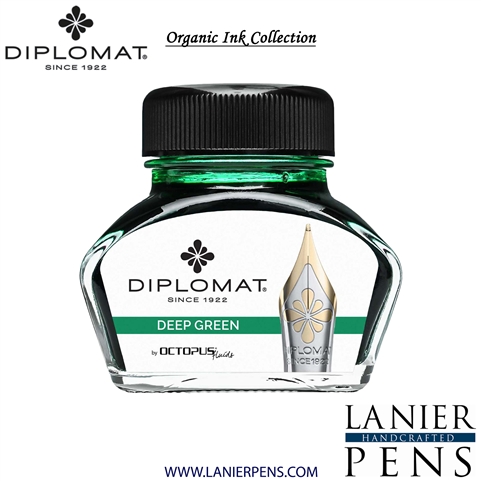 Diplomat Deep Green Ink Bottle, 30ml by Lanier Pens, lanierpens, lanierpens.com, wndpens, WOOD N DREAMS, Pensbylanier