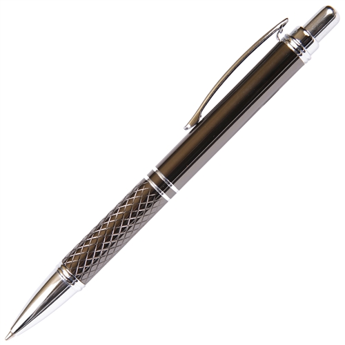 A206 Series Promotional Click Activated Ball Point Pen with a Gun Metal aluminum body - Lanier Pens
