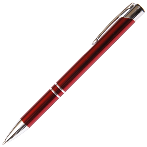 B201 Series Promotional Click Activated Ball Point Pen with a Red aluminum body - Lanier Pens