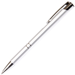 B204 Series Promotional Click Activated Ball Point Pen with a Silver aluminum body - Lanier Pens