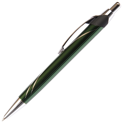 C203 Series Promotional Click Activated Ball Point Pen with a Green aluminum body - Lanier Pens