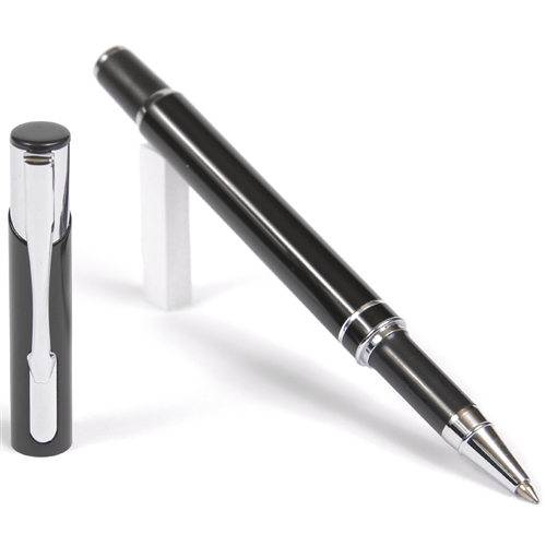 B200 Series Promotional Black Rollerball Point Pen with a aluminum body - Lanier Pens