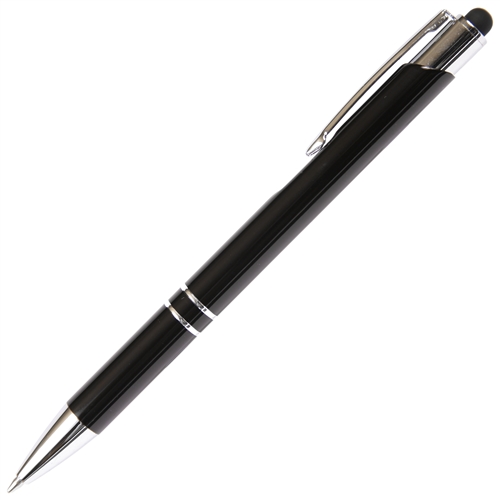 B200 Series Promotional Click Activated Ball Point Pen and Stylus with a Black aluminum body - Lanier Pens