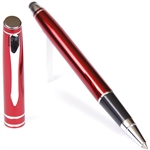 D201 Series Promotional Red Rollerball Point Pen and Stylus with an aluminum body - Lanier Pens