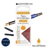 Monteverde G305TO Ink Cartridges Clear Case Gemstone Topaz- Pack of 12 / Monteverde G305TO Topaz Ink Cartridges Pack of 12