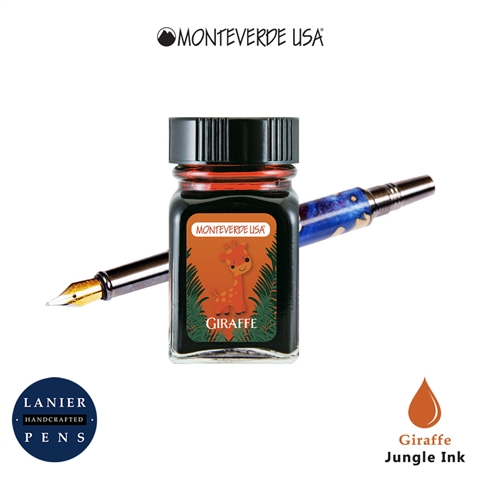 Monteverde G309GI 30 ml Jungle Fountain Pen Ink Bottle - Giraffe (Orange)