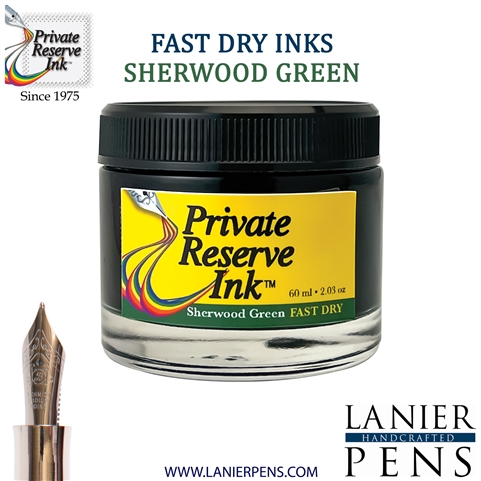 Private Reserve Ink Bottle 60ml - Sherwood Green-Fast Dry Ink (PR17042)