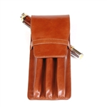 Tan Triple Leather Pen Holder by Lanier Pens, lanierpens, lanierpens.com, wndpens, WOOD N DREAMS, Pensbylanier