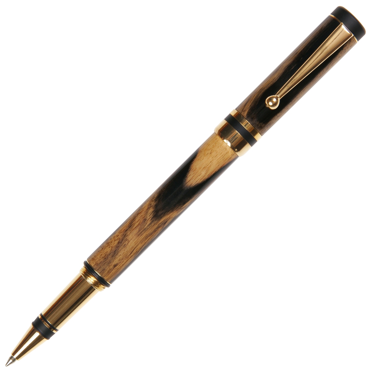 Classic Elite Rollerball Pen - Black & White Ebony