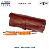 5 Pen Holder Roll Up Brown Case/Roll Up Pen Case Luggage Accessory by Lanier Pens, lanierpens, lanierpens.com, wndpens, WOOD N DREAMS, Pensbylanier