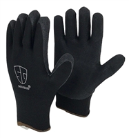 1 dozen (12 pairs) black Latex Coated Brushed Acrylic Thermal Glove
