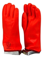 1 dozen (12 pairs) Safety Orange 16" Long PVC Gloves waterproof