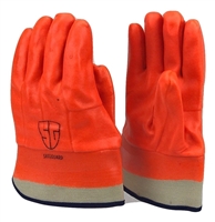 1 dozen (12 pairs) Safety Orange PVC Coated Gloves waterproof