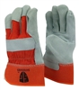 1 dozen (12 pairs) Cowhide Orange leather palm work glove