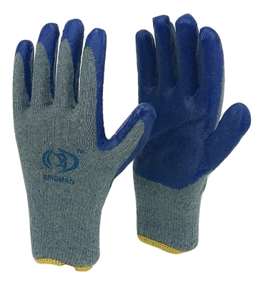 40 pairs Birdman Blue LATEX PALM COATED STRING KNIT WORK GLOVE