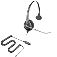 Plantronics HW251 SupraPlus Headset w/ Voice Tube - HIC Adapter Cable Bundle