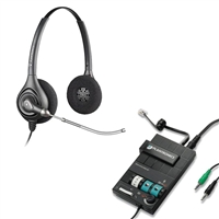 Plantronics HW261 SupraPlus Headset w/ Voice Tube - MX10 Multimedia Amplifier Bundle