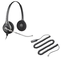 Plantronics HW261 SupraPlus Headset w/ Voice Tube - HIS Adapter Cable Bundle