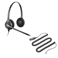 Plantronics HW261N SupraPlus Headset w/ Noise Canceling Mic - HIS Adapter Cable Bundle