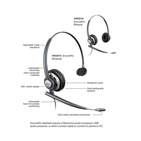 Plantronics HW710 EncorePro w/ Noise Canceling Mic