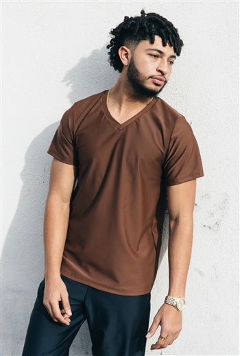 Boys/Mens V-Neck Shirt (Shiny Spandex)