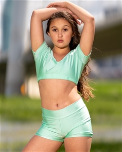 Mid-Rise Dance Shorts (Shiny Spandex)