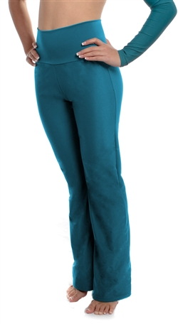 Turquoise High Waist Dance Pants (SPANDEX)